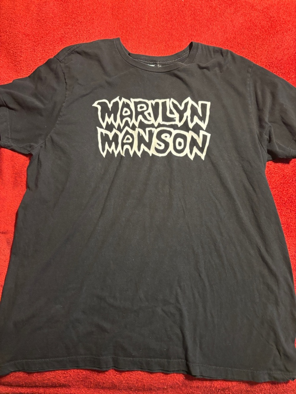Marilyn Manson Vintage Blue tag Concert Tee Black Graphic Men’s T-Shirt size XXL